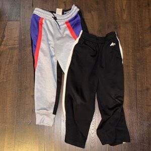 And1 Kids' Black and Gray Jogger Pants with Purple and Red Accents